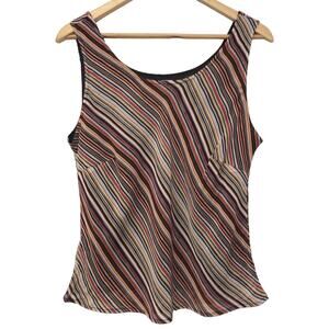 FL Malik Top Womens Large Stripe Black Red Yellow White Blue